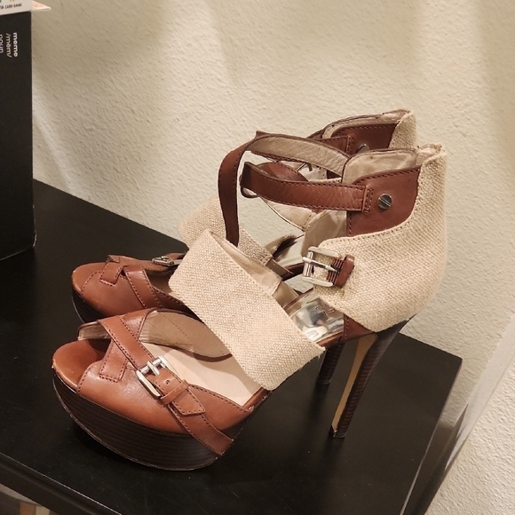 Michael Kors Shoes - MICHAEL KORS Brown and Tan Women's Heels